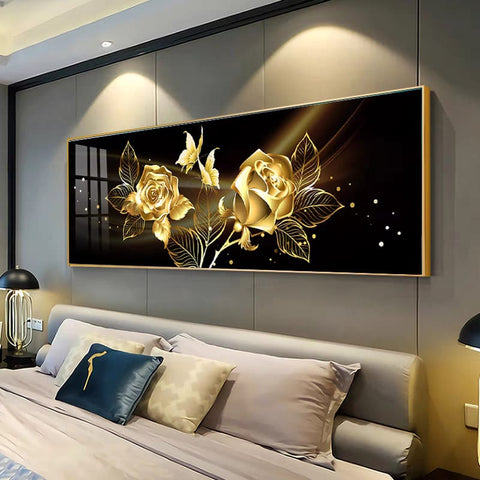 Modern Rose Abstract Horizontal Wall Painting