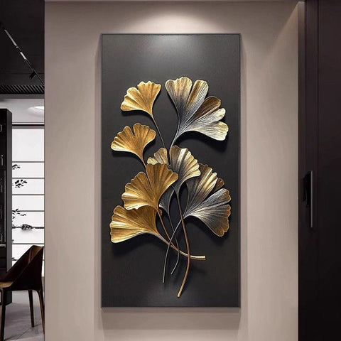 Luxury Ginkgo Leaf Modern Wall Painting
