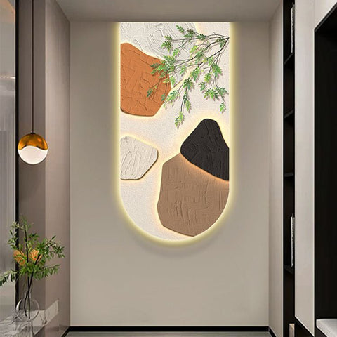 Modern Geometric Black White Luxury Painting