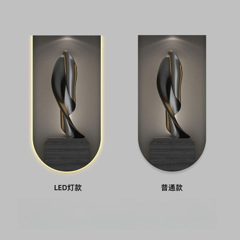 Modern Geometric Black White Luxury Painting