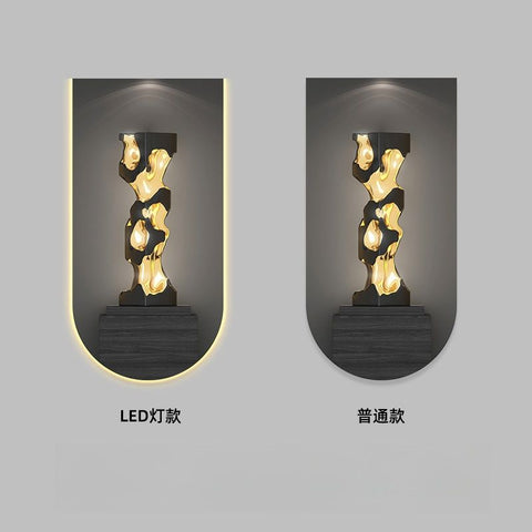 Modern Geometric Black White Luxury Painting