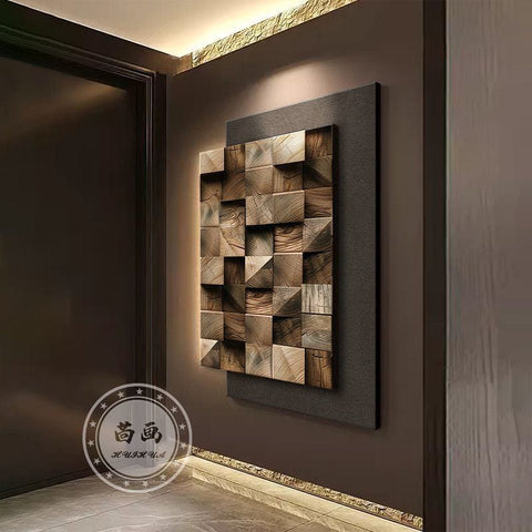 3D Geometric Sandstone Modern Wall Painting