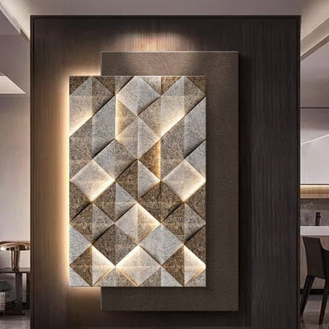 3D Geometric Sandstone Modern Wall Painting