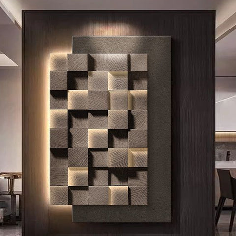 3D Geometric Sandstone Modern Wall Painting