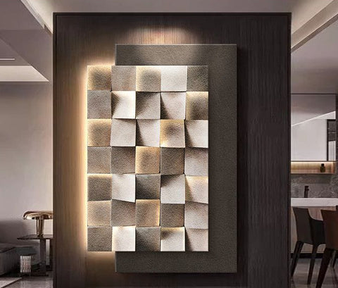 3D Geometric Sandstone Modern Wall Painting