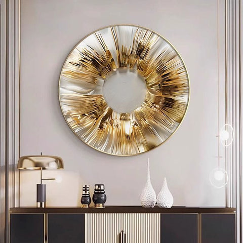 Black Gold Round Abstract Luxury Painting