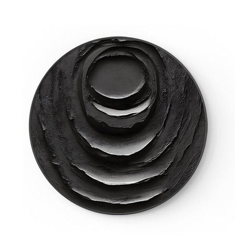 Black Gold Round Abstract Luxury Painting
