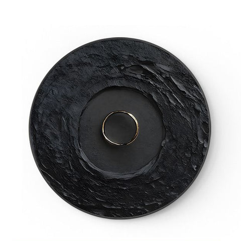 Black Gold Round Abstract Luxury Painting