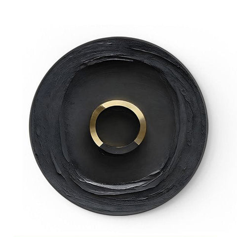 Black Gold Round Abstract Luxury Painting