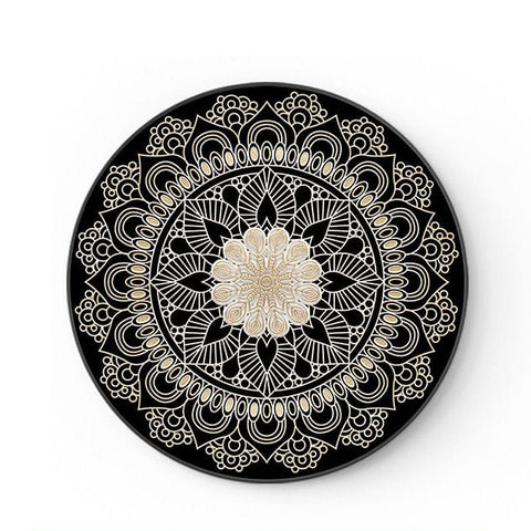 Black Gold Round Abstract Luxury Painting