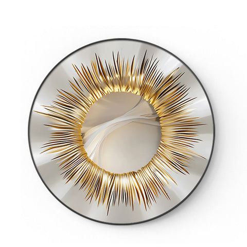 Black Gold Round Abstract Luxury Painting