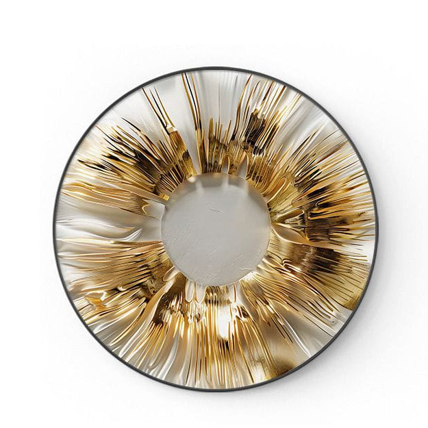 Black Gold Round Abstract Luxury Painting