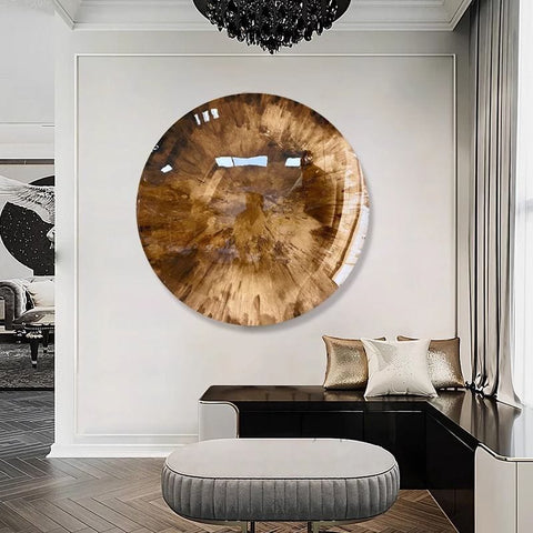 Cat-Eye Glossy Round Modern Wall Painting