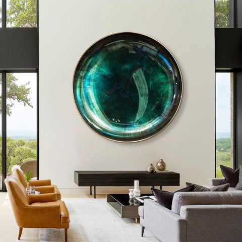 Cat-Eye Glossy Round Modern Wall Painting