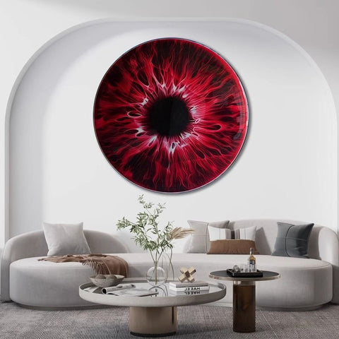 Cat-Eye Glossy Round Modern Wall Painting