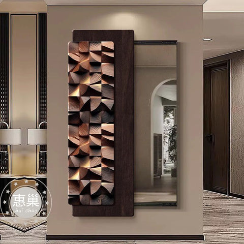 Vintage 3D Carved Mirror Wall Painting
