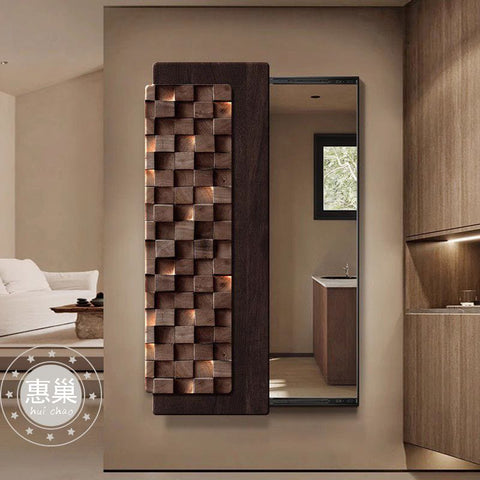 Vintage 3D Carved Mirror Wall Painting