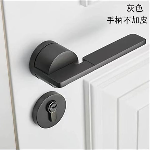Indoor Silent Door Lock Bedroom Minimalist Wooden Handle