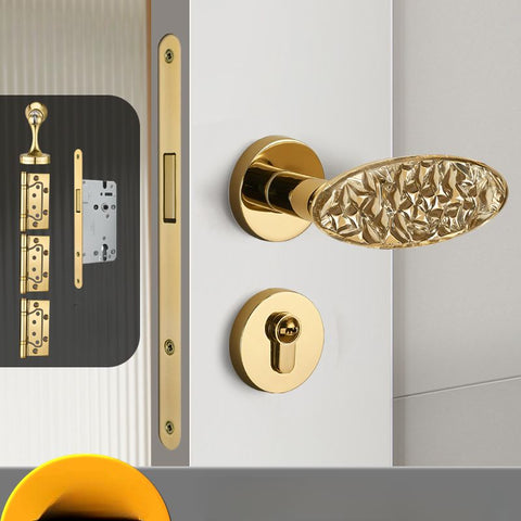 Crystal Bedroom Door Lock Indoor Silent Wooden Split