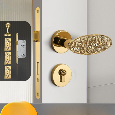 Crystal Bedroom Door Lock Indoor Silent Wooden Split