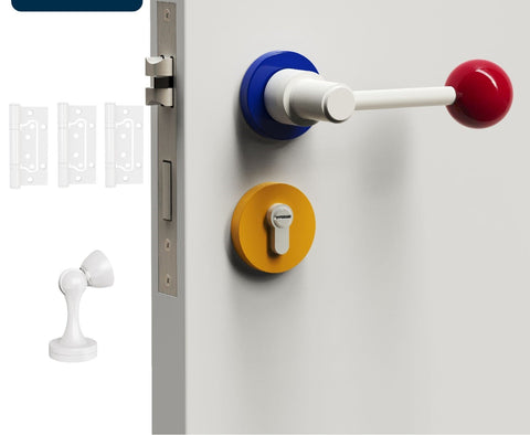 Interior Door Knob Lock Retro Bedroom Silent Handle