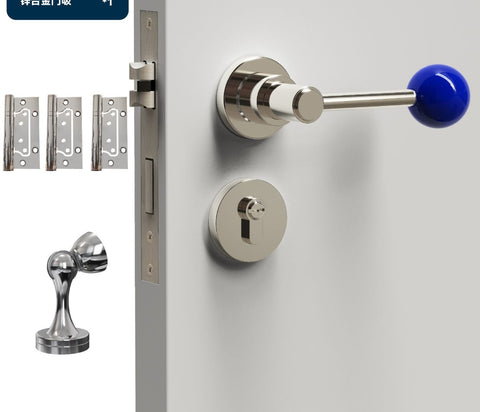 Interior Door Knob Lock Retro Bedroom Silent Handle