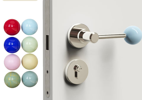 Interior Door Knob Lock Retro Bedroom Silent Handle