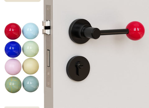 Interior Door Knob Lock Retro Bedroom Silent Handle