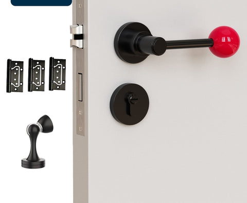 Interior Door Knob Lock Retro Bedroom Silent Handle