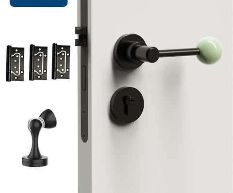 Interior Door Knob Lock Retro Bedroom Silent Handle