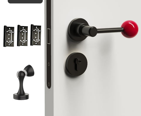 Interior Door Knob Lock Retro Bedroom Silent Handle