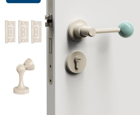 Interior Door Knob Lock Retro Bedroom Silent Handle