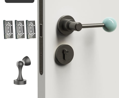 Interior Door Knob Lock Retro Bedroom Silent Handle