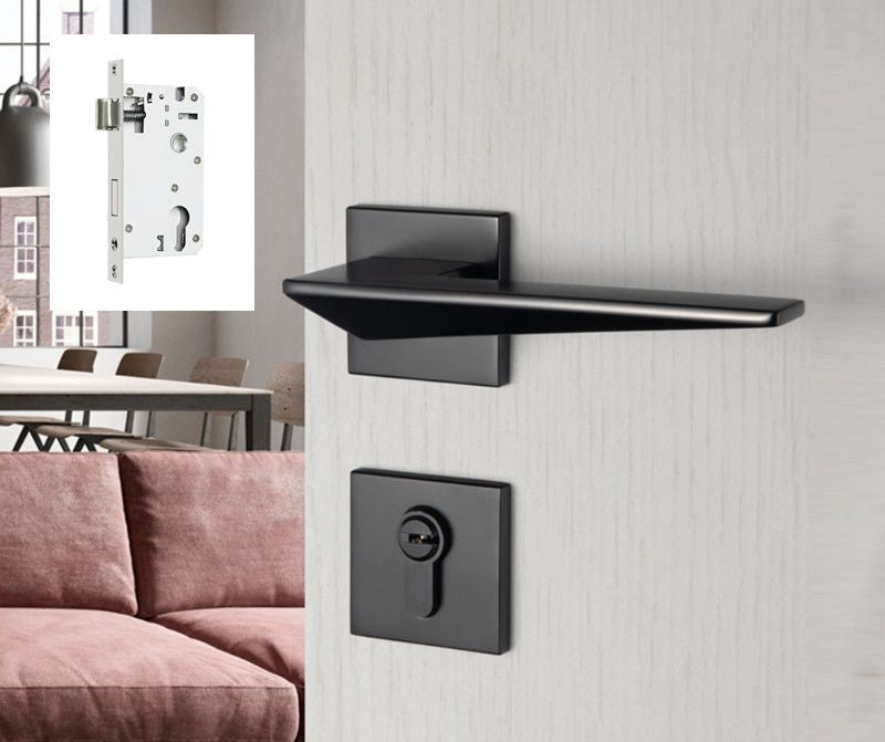 Indoor Silent Zinc Alloy Handle Lock Golden Bedroom Door