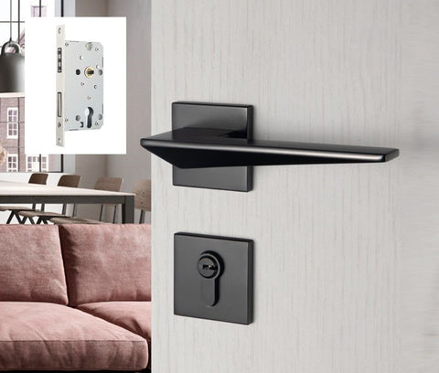 Indoor Silent Zinc Alloy Handle Lock Golden Bedroom Door