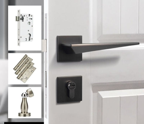 Indoor Silent Zinc Alloy Handle Lock Golden Bedroom Door