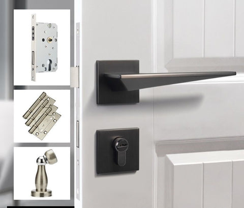 Indoor Silent Zinc Alloy Handle Lock Golden Bedroom Door