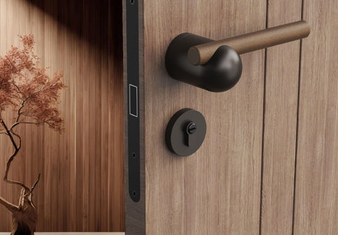 Chinese Door Lock Indoor Bedroom Split Wooden Bronze