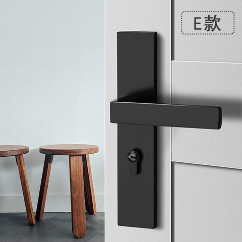 Black Door Lock Indoor Bedroom Bathroom Handle Split Lock