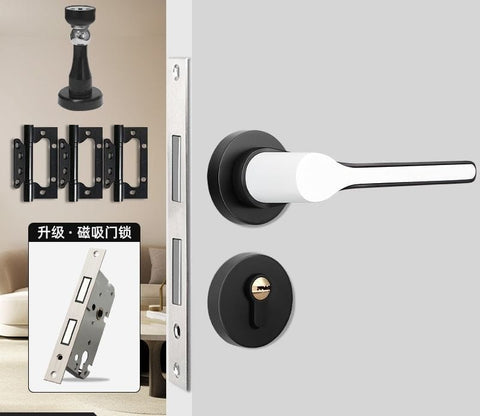 Modern Bedroom Silent Magnetic Door Lock Handle