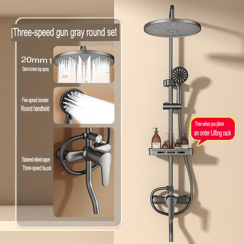 All Copper Shower Head Set Rain Shower Booster