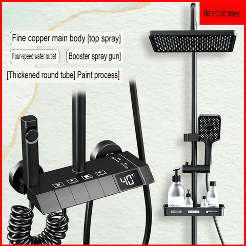 All Copper Shower Head Set Thermostatic Pressurized