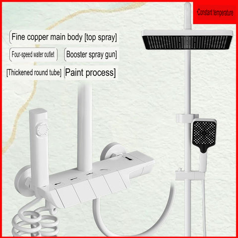 All Copper Shower Head Set Thermostatic Pressurized