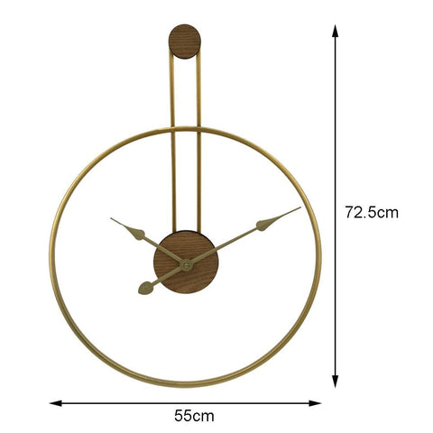 Metal Walnut Silent Wall Clock