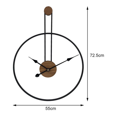 Metal Walnut Silent Wall Clock