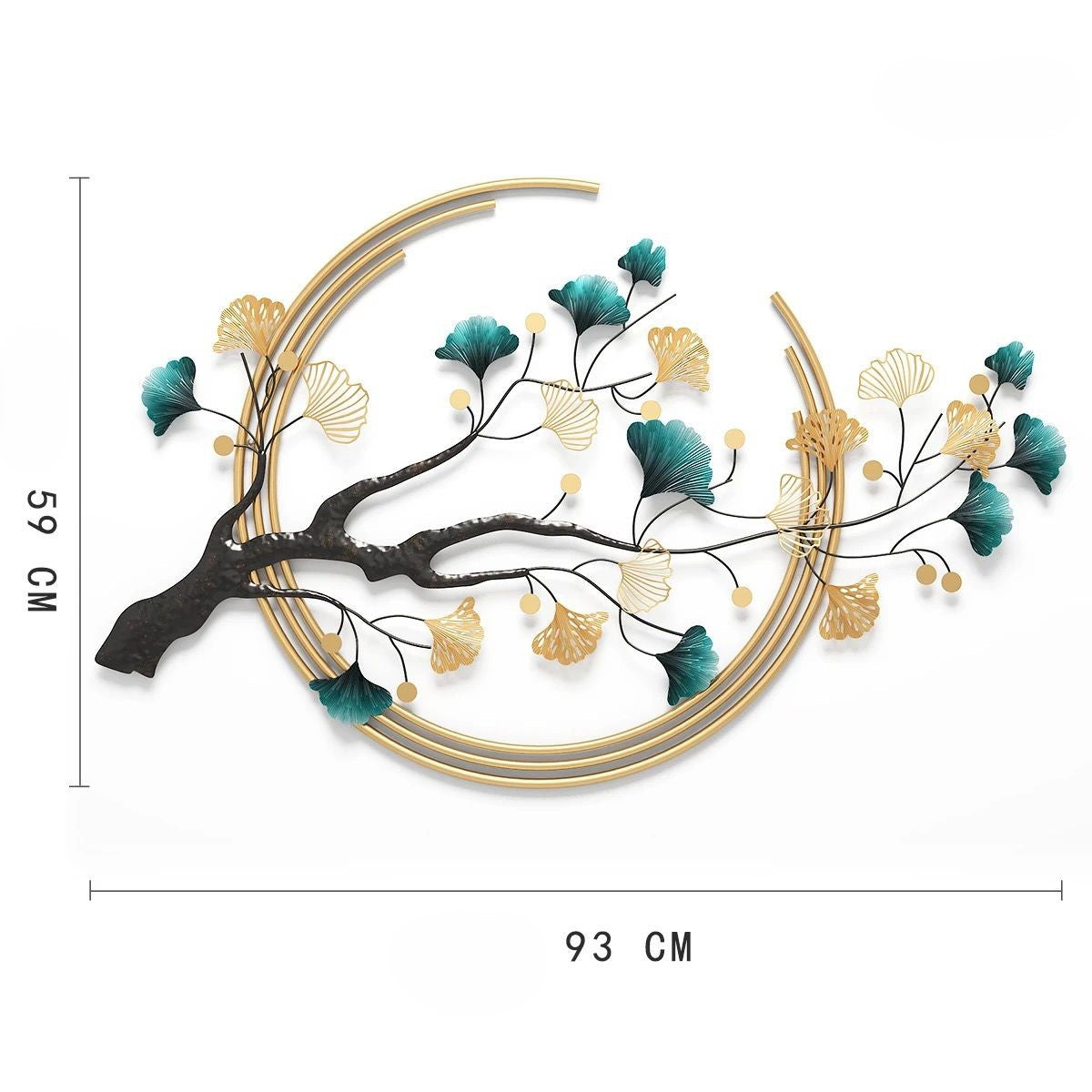3D Ginkgo Leaf Metal Wall Art