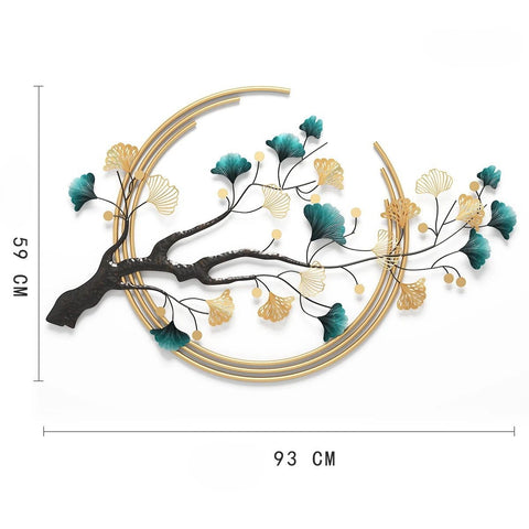 3D Ginkgo Leaf Metal Wall Art