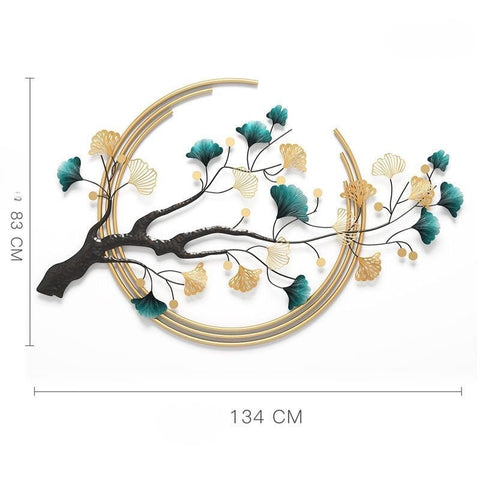 3D Ginkgo Leaf Metal Wall Art