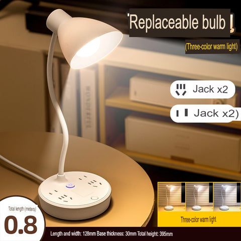 LED Desk Lamp With Power Strip USB Charging Ports