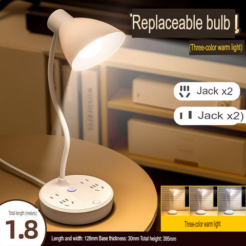 LED Desk Lamp With Power Strip USB Charging Ports